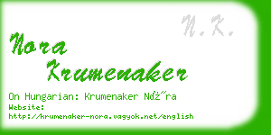 nora krumenaker business card